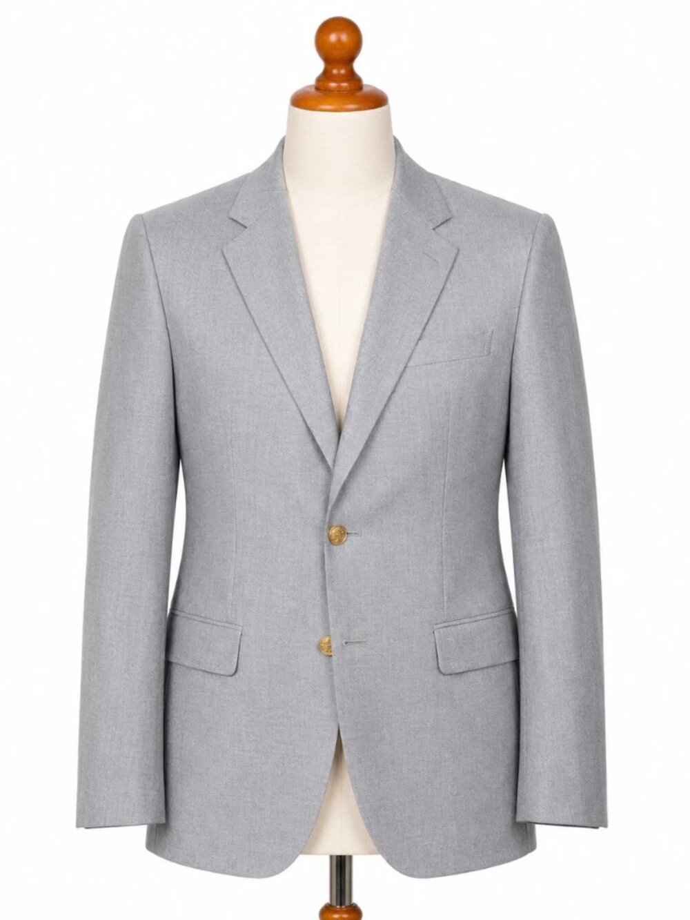 Vintage Hill & Archer Blue Gray Blazer 40L Gold Buttons Classic Menswear EUC